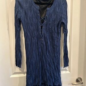 Missoni Blue Lace-Up Knit Dress